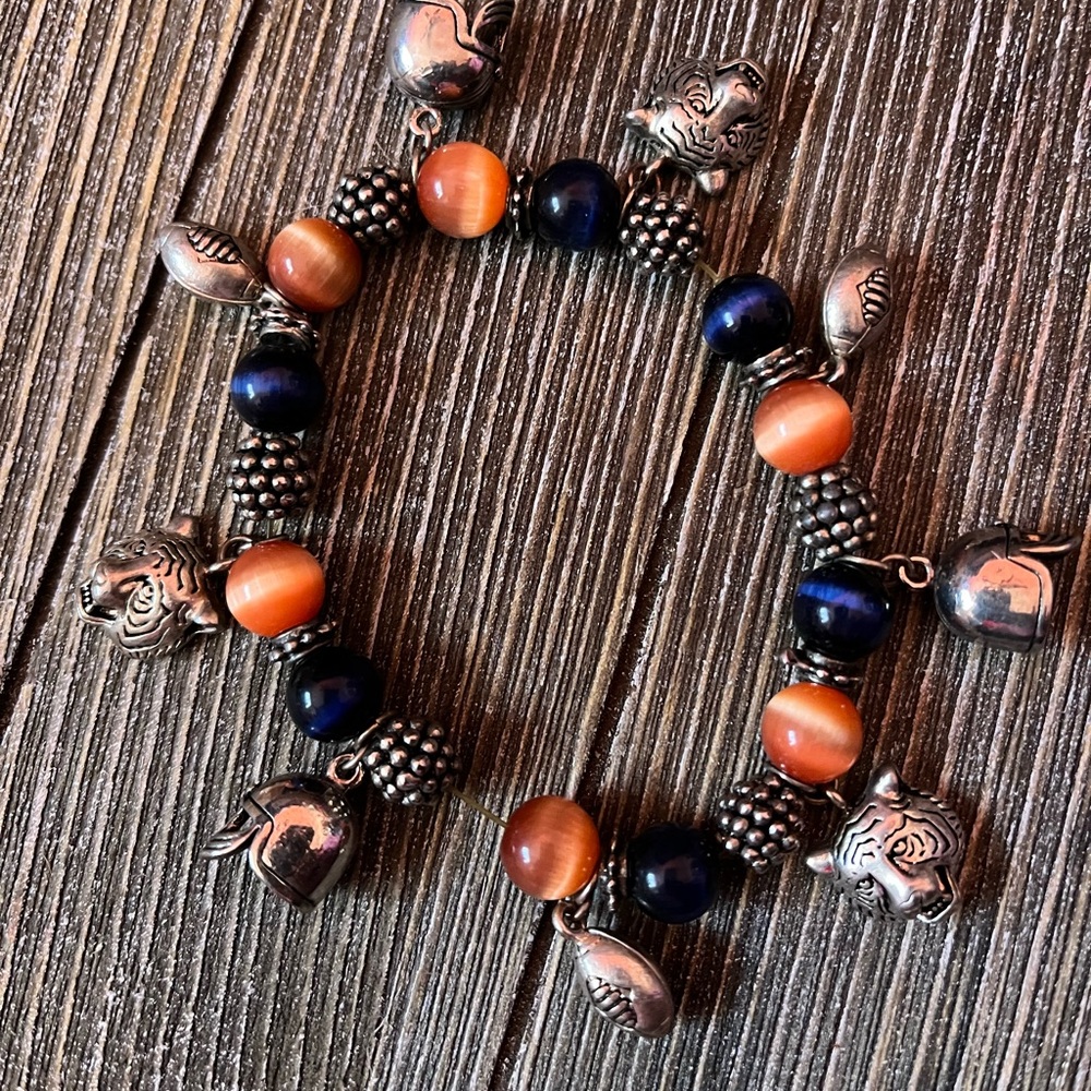 Auburn Tigers War Eagle Charm Bracelet Tiger Head Football Helmet College NCAA